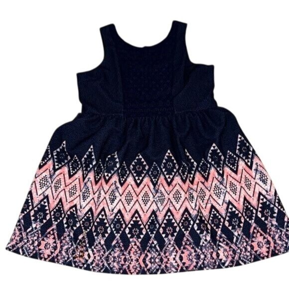 Xhilaration XXL Womens Sleeveless Dress Navy & Pink Geometric Pattern Polyester - Picture 1 of 10